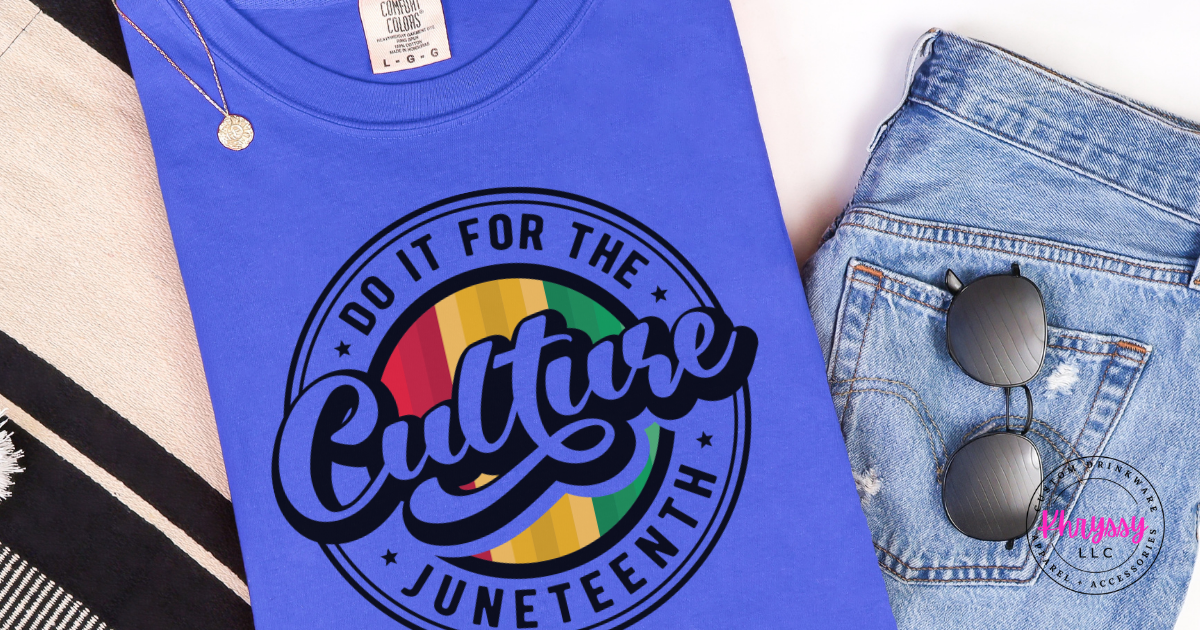Juneteenth celebration graphic tee from KhryssyLLC perfect for celebrating freedom and culture in style
