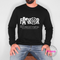Black long sleeve tee with the Fathor handsome and exceptional dad graphic