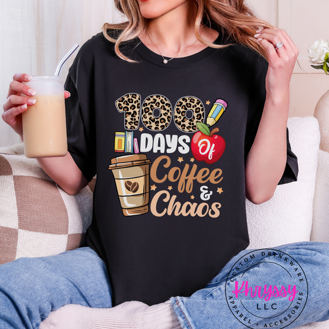 Relatable 100 Days Coffee & Chaos Educator Essential Humorous