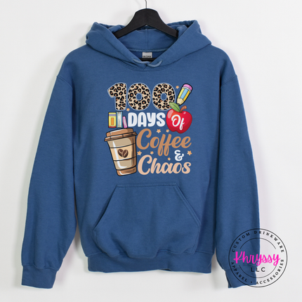 Cozy Antique legion blue hoodie with leopard 100 days design.
