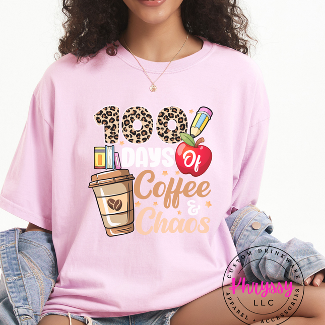 Relatable 100 Days Coffee & Chaos Educator Essential Humorous