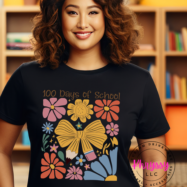 Retro Floral 100 Days School Milestone