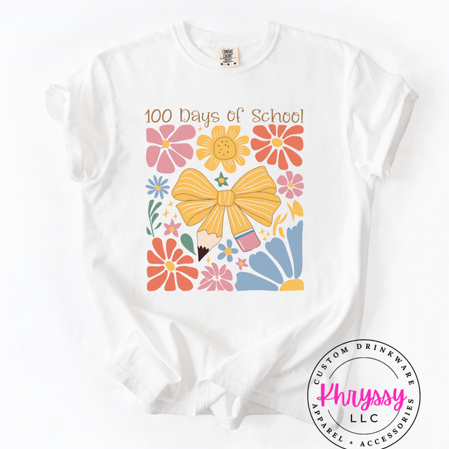 Retro Floral 100 Days School Milestone