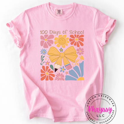 Retro Floral 100 Days School Milestone