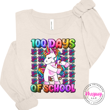 Natural colored 100 Days Of School tee perfect for the classroom.