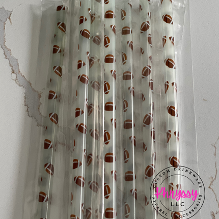 Color Changing Football Plastic Straw for 20oz Tumblers