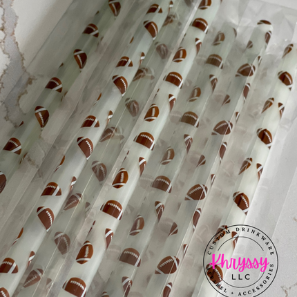 Color Changing Football Plastic Straw for 20oz Tumblers