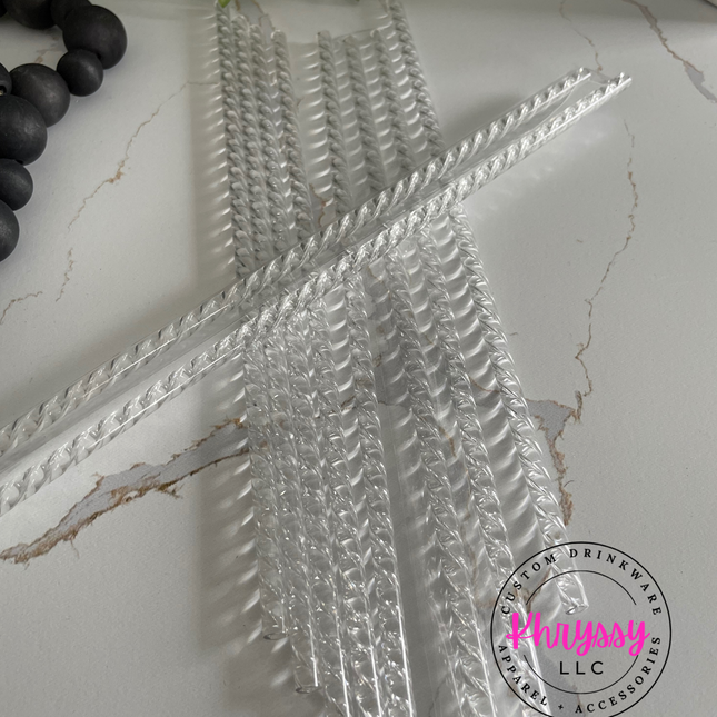 12inch Clear Swirl Straw for 30oz Tumblers