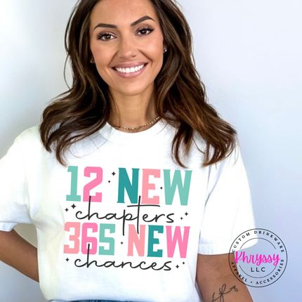 Flat lay of the New Year tee in White.