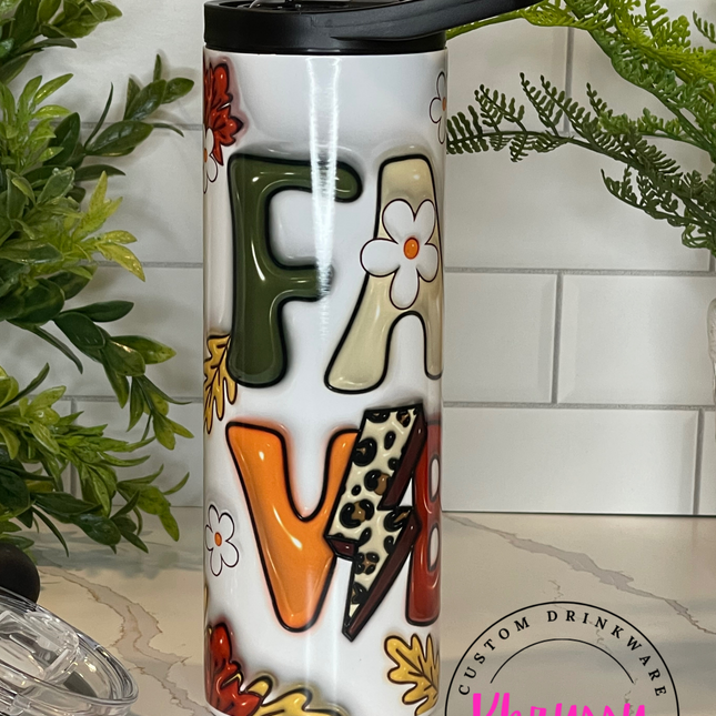 READY TO SHIP Fall Vibes 20oz Tumbler with Straw