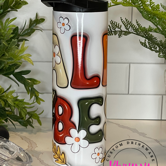 READY TO SHIP Fall Vibes 20oz Tumbler with Straw