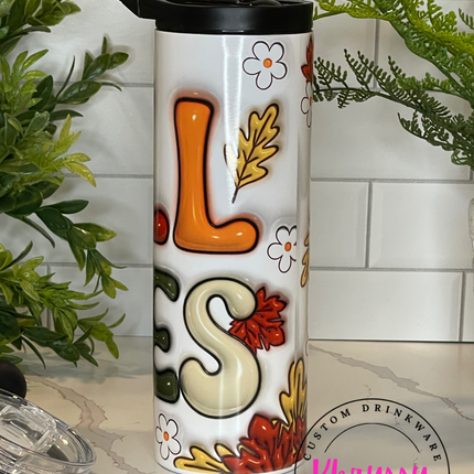 READY TO SHIP Fall Vibes 20oz Tumbler with Straw