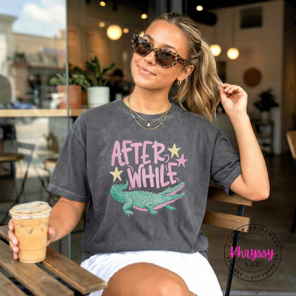 After While Crocodile Retro Pastel Funny Women's Tee
