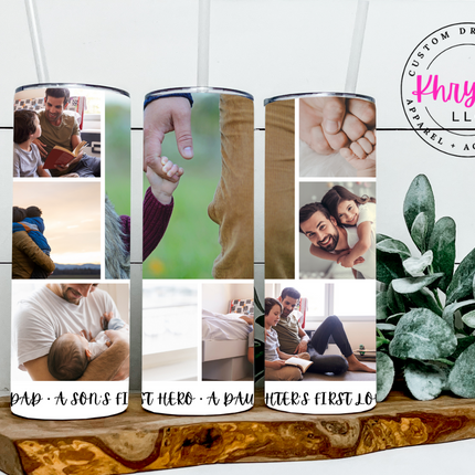 Our Hero Father's Day 20oz Photo-frame Tumbler with Straw