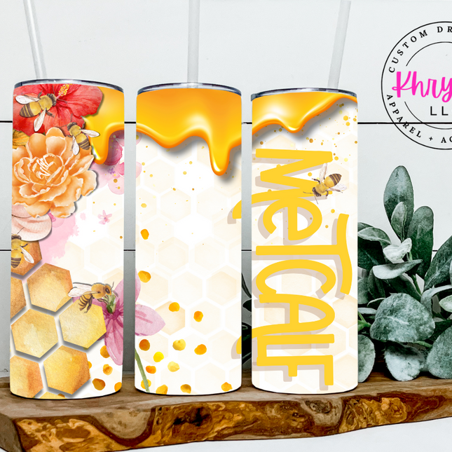 Honeybee Custom 20oz Tumbler with Straw
