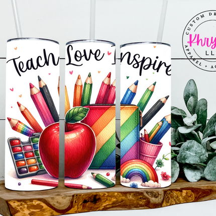Teacher's Palette 20oz Tumbler with Straw