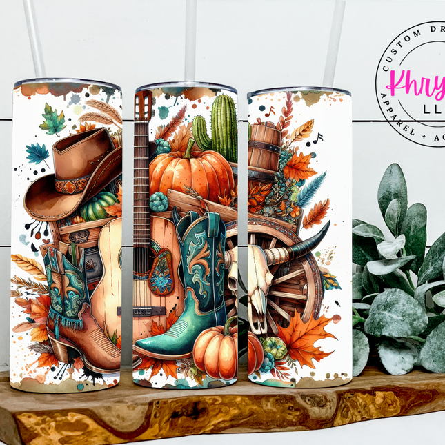 Autumn Harvest 20oz Tumbler with Straw