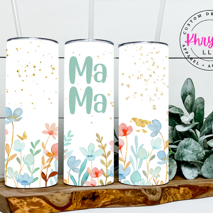 Mama Light Pastel Custom 20oz Tumbler with Straw