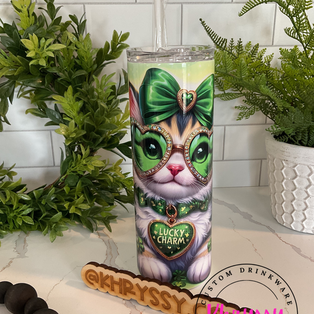 READY TO SHIP St. Patrick's Day Purr-fect Celebration 20oz Tumbler