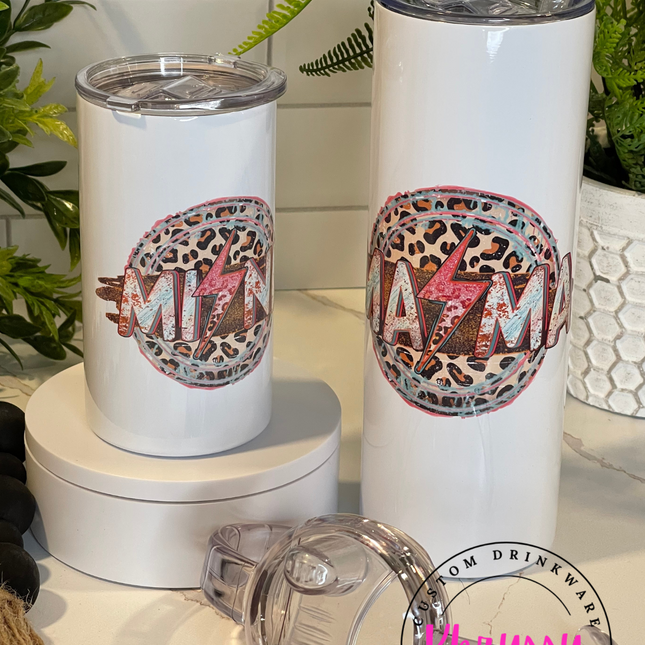 READY TO SHIP 20oz Mama and 12oz Mini Custom Tumbler Set
