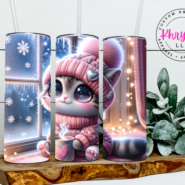Cozy Kitten 20oz Tumbler with Straw