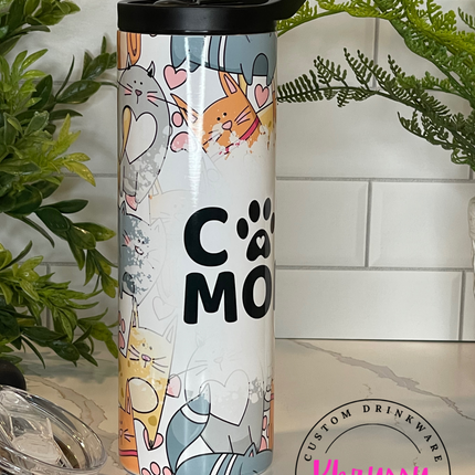 READY TO SHIP Pawsome Cat Mom 20oz Tumbler with Straw