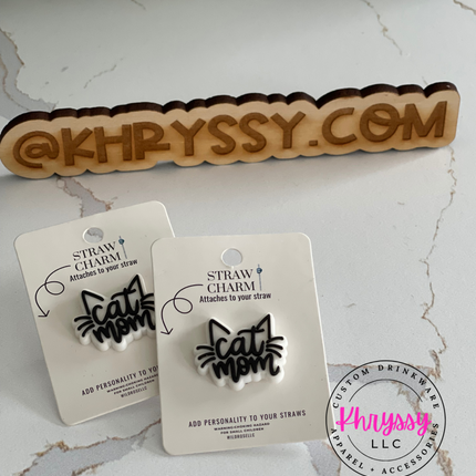 Cat Mom Straw Charm