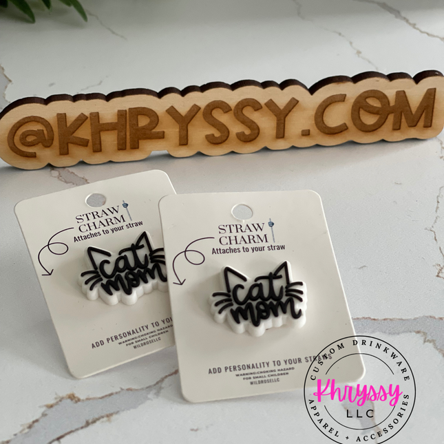 Cat Mom Straw Charm