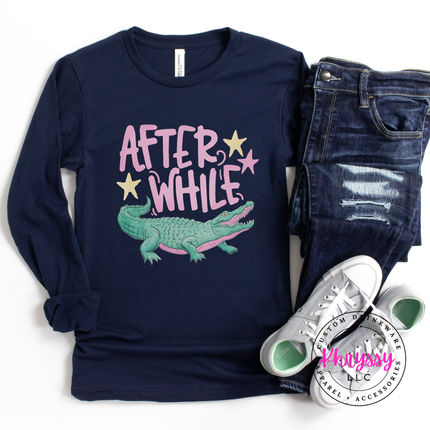 After While Crocodile Retro Pastel Long Sleeve Tee | Gift