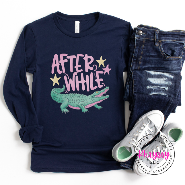 After While Crocodile Retro Pastel Long Sleeve Tee | Gift