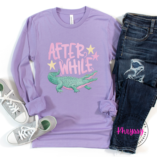 After While Crocodile Retro Pastel Long Sleeve Tee | Gift