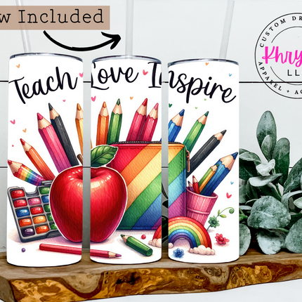 Teacher's Palette 20oz Tumbler with Straw