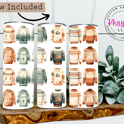 Cozy Knit 20oz Sweater Tumbler with Straw