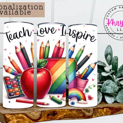 Teacher's Palette 20oz Tumbler with Straw