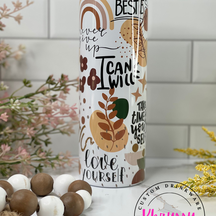 Boho Positive Affirmation 20oz Tumbler with Straw