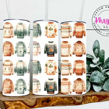 Cozy Knit 20oz Sweater Tumbler with Straw