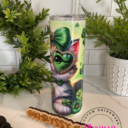 READY TO SHIP St. Patrick's Day Purr-fect Celebration 20oz Tumbler