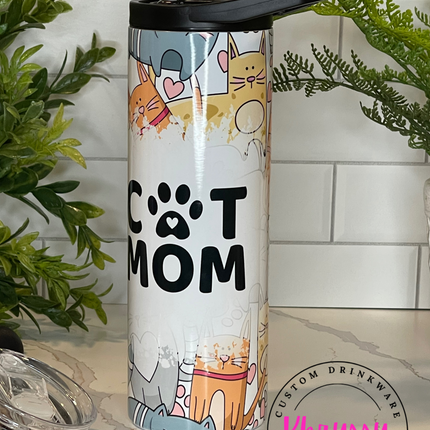 READY TO SHIP Pawsome Cat Mom 20oz Tumbler with Straw