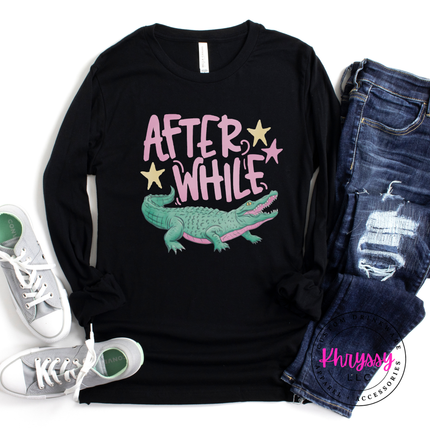After While Crocodile Retro Pastel Long Sleeve Tee | Gift