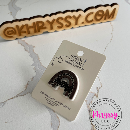 Mama Rainbow Straw Charm