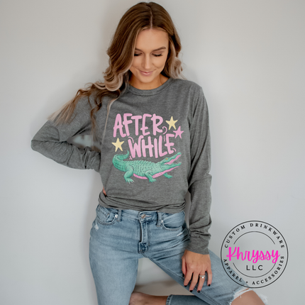 After While Crocodile Retro Pastel Long Sleeve Tee | Gift
