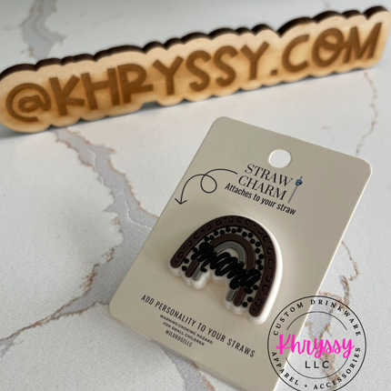 Mama Rainbow Straw Charm