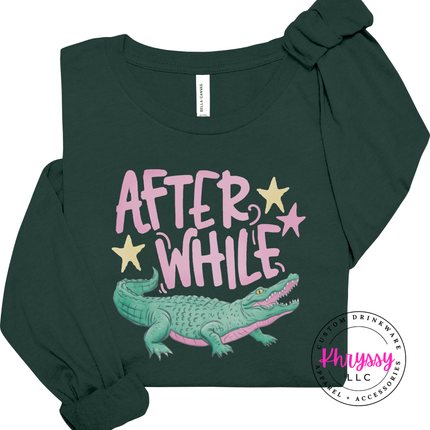 After While Crocodile Retro Pastel Long Sleeve Tee | Gift