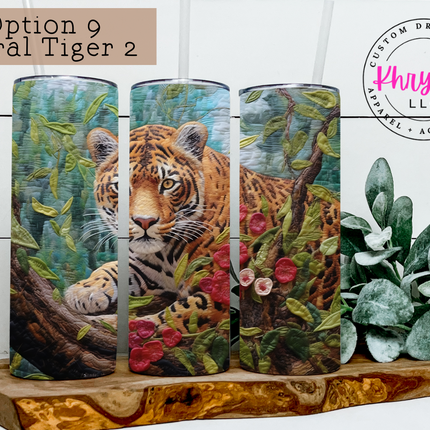 3D Floral Animals 20oz Tumbler with Straw