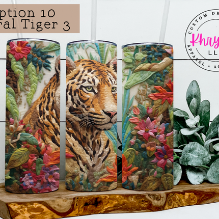 3D Floral Animals 20oz Tumbler with Straw