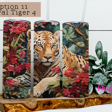 3D Floral Animals 20oz Tumbler with Straw