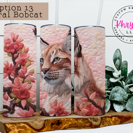 3D Floral Animals 20oz Tumbler with Straw