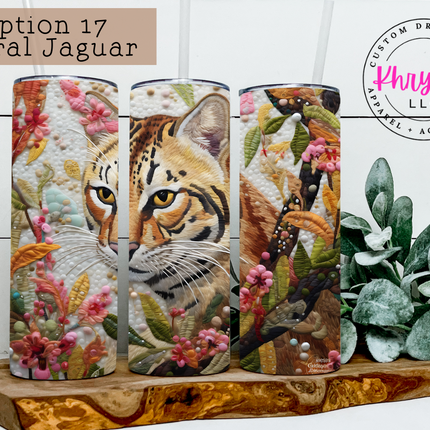 3D Floral Animals 20oz Tumbler with Straw