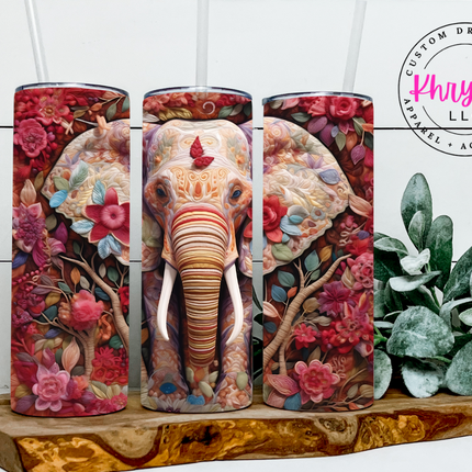 3D Floral Animals 20oz Tumbler with Straw