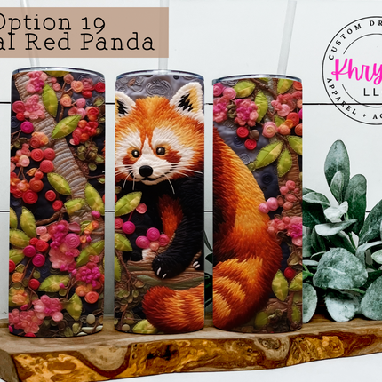 3D Floral Animals 20oz Tumbler with Straw